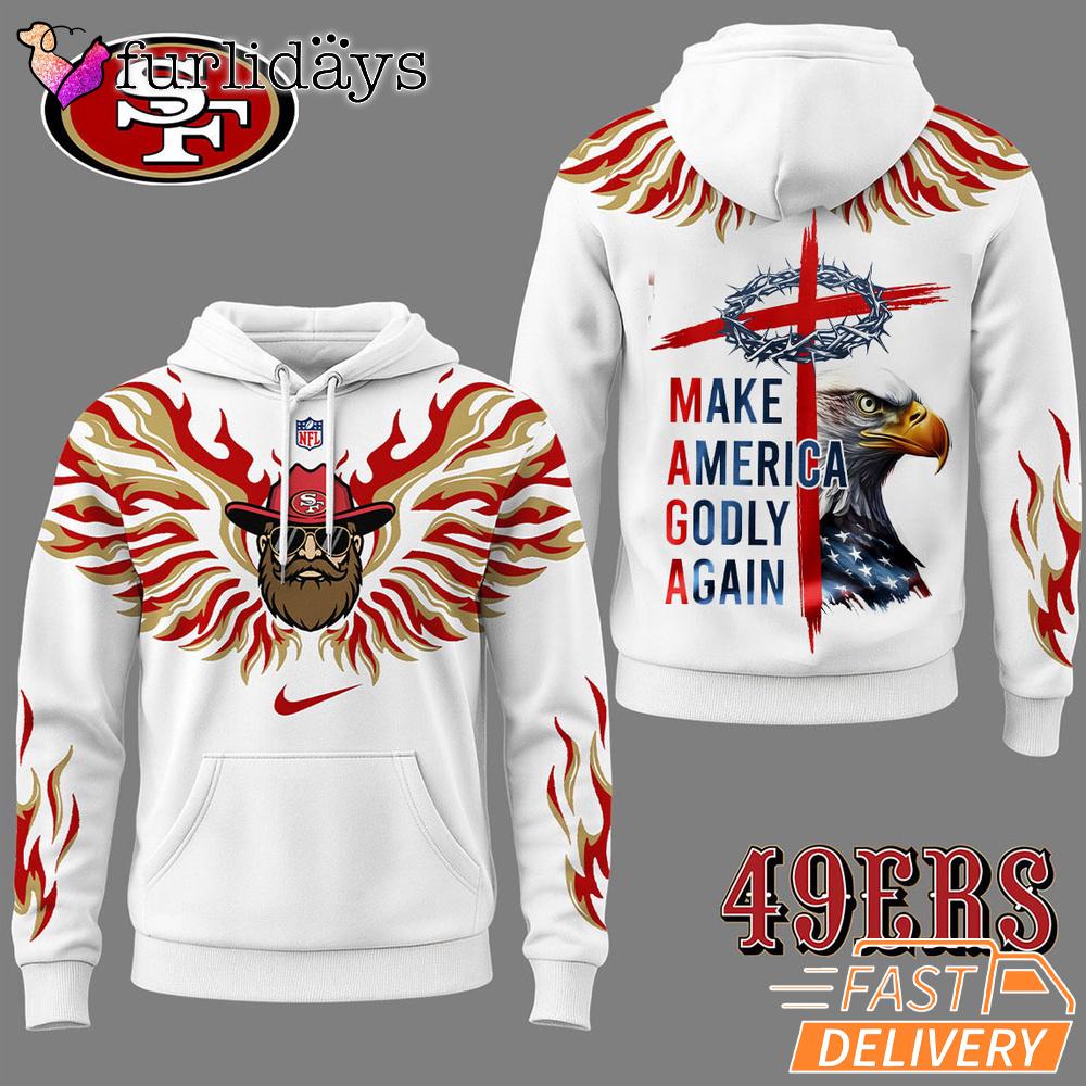 San Francisco 49ers Make America Godly Again 3D Hoodie San Francisco 49ers Make America Godly Again 3D Hoodie
