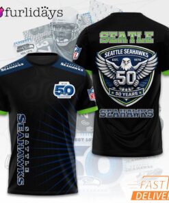 Seattle Seahawks 50th Anniversary Crest Graphic Limited 2026 T Shirt