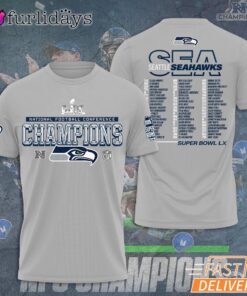 Seattle Seahawks Champions Classic Wordmark Super Bowl LX 2026 T Shirt