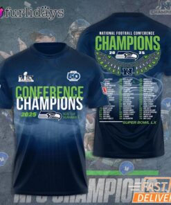 Seattle Seahawks Conference Champions Gradient Logo 2026 Fan T Shirt