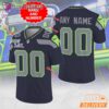 Seattle Seahawks Custom Name Number Dark Navy Game Jersey Limited Edition Football Jersey