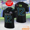 Seattle Seahawks Fan 12 Logo Black Jersey 2026 12th Man NFL Football Jersey