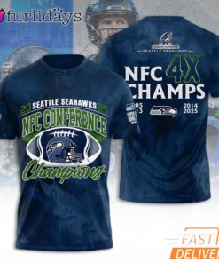 Seattle Seahawks NFC Conference Champs 4X Legacy Graphic 2026 Fan T Shirt