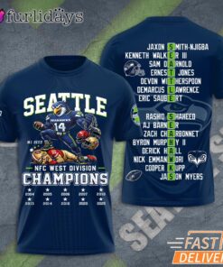 Seattle Seahawks NFC West Champions Roster Print 2026 Fan T Shirt