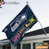 Seattle Seahawks Super Bowl LX 2026 Roman Numeral Stripe House Flag NFL Fan Banner