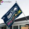 Seattle Seahawks Super Bowl LX 2026 Team Logo Stripe House Flag 2026 Fan Banner