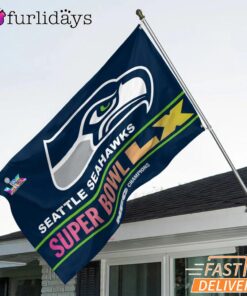 Seattle Seahawks Super Bowl LX 2026 Team Logo Stripe House Flag 2026 Fan Banner