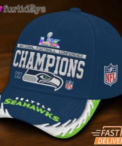 Seattle Seahawks Super Bowl LX Champions Trophy Graphic 2026 Fan Cap