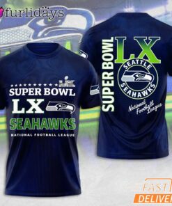 Seattle Seahawks Super Bowl LX Official Style Event Logo 2026 Fan T Shirt