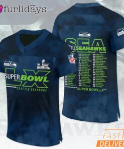 Seattle Seahawks Super Bowl LX Trophy Graphic Navy Jersey 2026 Football Jersey
