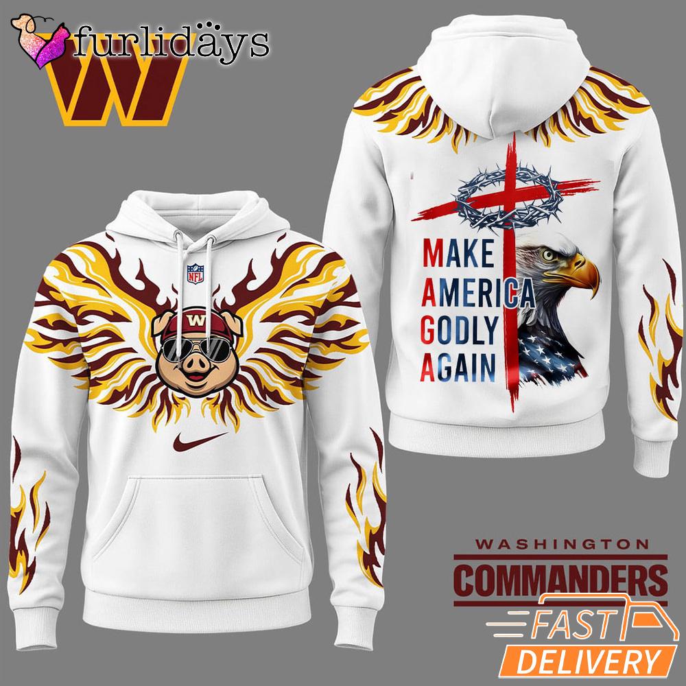 Washington Commanders Make America Godly Again 3D Hoodie Washington Commanders Make America Godly Again 3D Hoodie