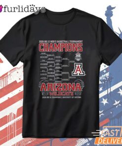 Arizona Wildcats 2026 Big 12 Men's Basketball Tournament Champs Bracket T-Shirt