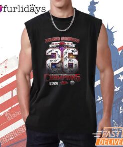 Arkansas Razorbacks 2025-2026 SEC Basketball Tournament Champions Signature T-Shirt