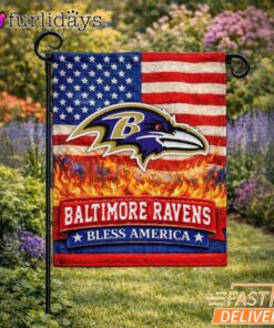 Baltimore Ravens Bless America Land That I Love Flag