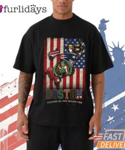 Boston Sports Teams Patriots Bruins Red Sox Celtics One City One Legacy Flag Shirt