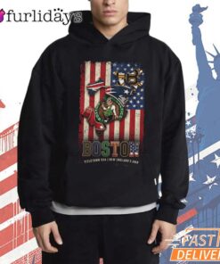 Boston Sports Teams Patriots Bruins Red Sox Celtics One City One Legacy Flag Shirt