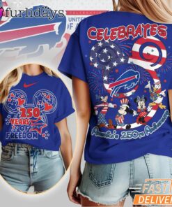 Buffalo Bills Mickey Mouse America 250th Anniversary Patriotic T-Shirt