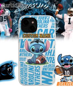 Carolina Panthers Stitch Custom Name Phone Case