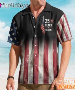 Chicago Bears 250 Years Of Freedom American Flag Eagle Hawaiian Shirt