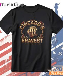 Chicago Bravest Logo Firefighter Pride T-Shirt