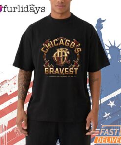 Chicago Bravest Logo Firefighter Pride T-Shirt