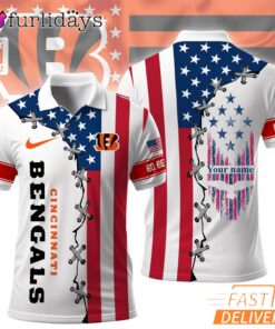 Cincinnati Bengals 250 Years Of America Patriotic Custom Name Polo Shirt