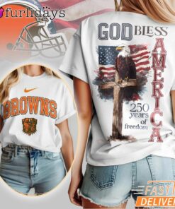 Cleveland Browns God Bless America 250 Year Of Freedom T-Shirt