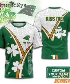 Custom Carolina Panthers Kiss Me I'm Irish Lucky Green Shirt
