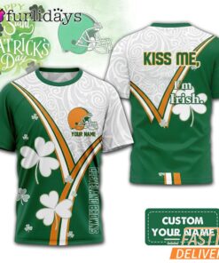 Custom Cleveland Browns Kiss Me I'm Irish Lucky Green Shirt