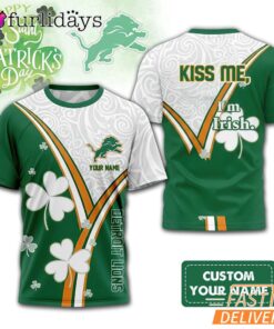 Custom Detroit Lions Kiss Me I'm Irish Lucky Green Shirt