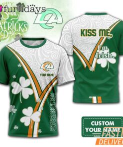 Custom Los Angeles Rams Kiss Me I'm Irish Lucky Green Shirt