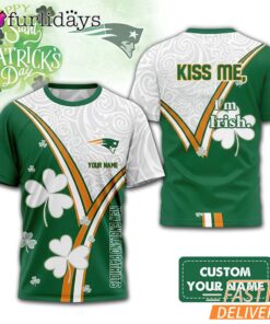 Custom New England Patriots Kiss Me I'm Irish Lucky Green Shirt