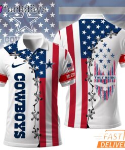 Dallas Cowboys 250 Years Of America Patriotic Custom Name Polo Shirt