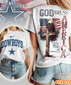 Dallas Cowboys God Bless America 250 Year Of Freedom T-Shirt