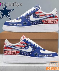 Dallas Cowboys USA Flag Custom Air Force 1 Sneakers 250 Years Shoes
