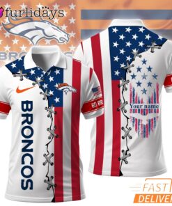 Denver Broncos 250 Years Of America Patriotic Custom Name Polo Shirt