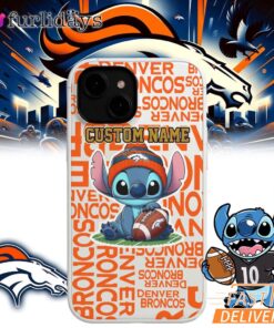 Denver Broncos Stitch Custom Name Phone Case