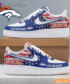 Denver Broncos USA Flag Custom Air Force 1 Sneakers 250 Years Shoes