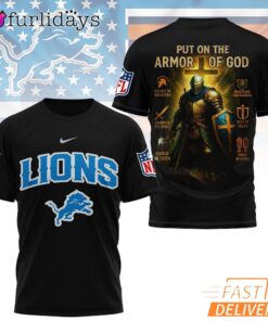 Detroit Lions Put On The Armor Of God Christian Knight T-Shirt