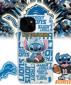 Detroit Lions Stitch Custom Name Phone Case