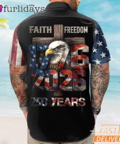 Houston Texans 250 Years Of Freedom American Flag Eagle Hawaiian Shirt