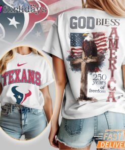 Houston Texans God Bless America 250 Year Of Freedom T-Shirt