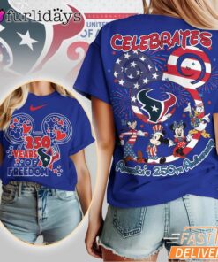 Houston Texans Mickey Mouse America 250th Anniversary Patriotic T-Shirt