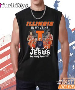 Illinois Fighting Illini In My Veins Jesus Faith Basketball Fan T-Shirt
