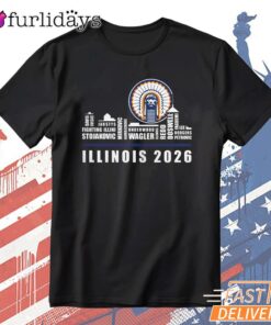 Illinois Fighting Illini Skyline 2026 NCAA Basketball Fan T-Shirt