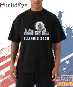 Illinois Fighting Illini Skyline 2026 NCAA Basketball Fan T-Shirt