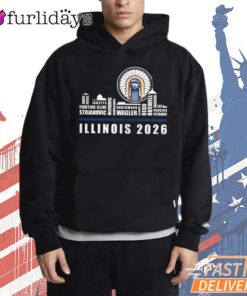 Illinois Fighting Illini Skyline 2026 NCAA Basketball Fan T-Shirt