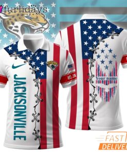 Jacksonville Jaguars 250 Years Of America Patriotic Custom Name Polo Shirt