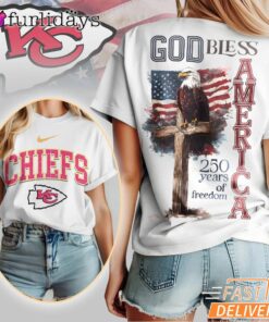 Kansas City Chiefs God Bless America 250 Year Of Freedom T-Shirt