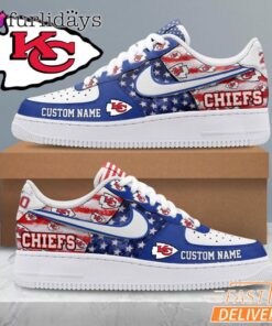 Kansas City Chiefs USA Flag Custom Air Force 1 Sneakers 250 Years Shoes
